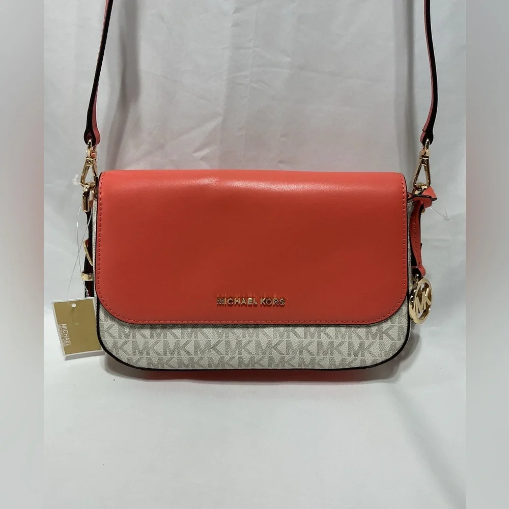 NWT Michael Kors Bedford Legacy Large Logo & Leather Crossbody + Duster - Picture 2 of 6